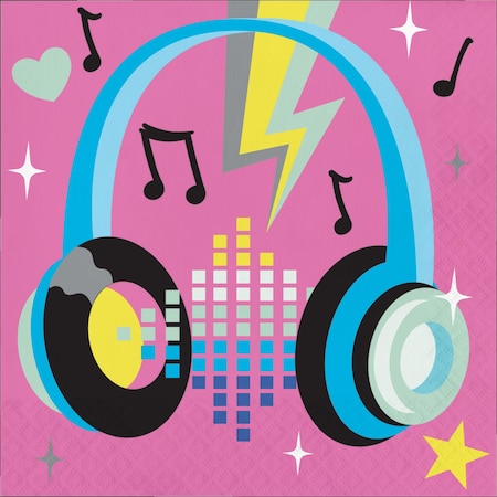 Creative Converting Birthday Beats Disco Party Headphone Napkins, 192PK 372488